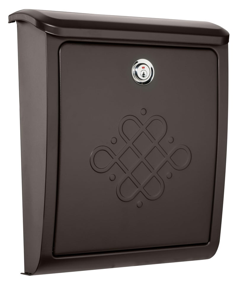 Architectural Mailboxes Bordeauxâ„¢ Locking, Wall-Mounted Mailbox for Outside, Decorative Metal Galvanized Steel Medium Mail Box with Lock and Key Drop Box, Rubbed Bronze - Image 1